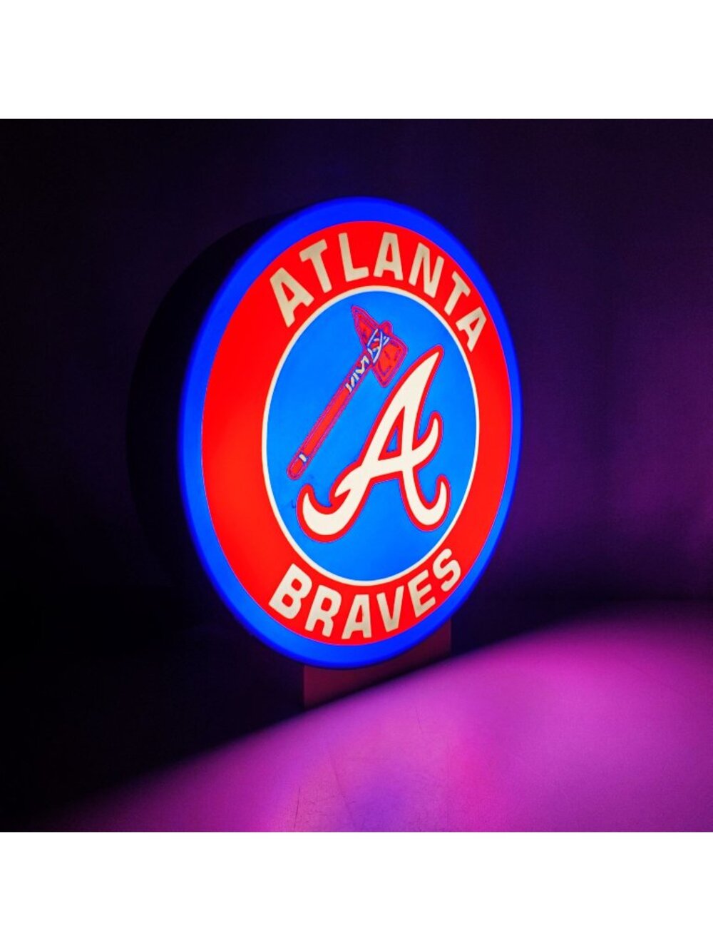 Atlanta Braves Light Box Sign - 9" LED Baseball Wall Decor - USB Powered with Di